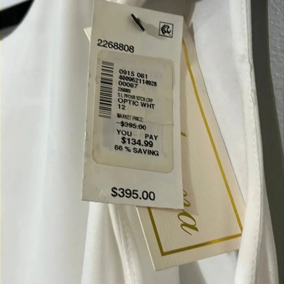 Shoshanna | NEW Popover white optic shift dress Scalloped‎ Lace women’s size 12 - Picture 10 of 11